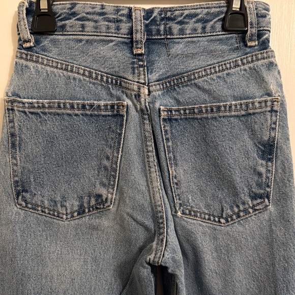 Zara Light Blue Distressed Wide Leg Jeans - Picture 5 of 6